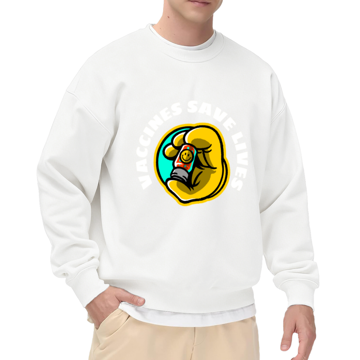VACCINES SAVE LIVES - Science Healthcare Graphic ԲÁìÎÀÒÂ | Unisex Pullover Sweatshirt