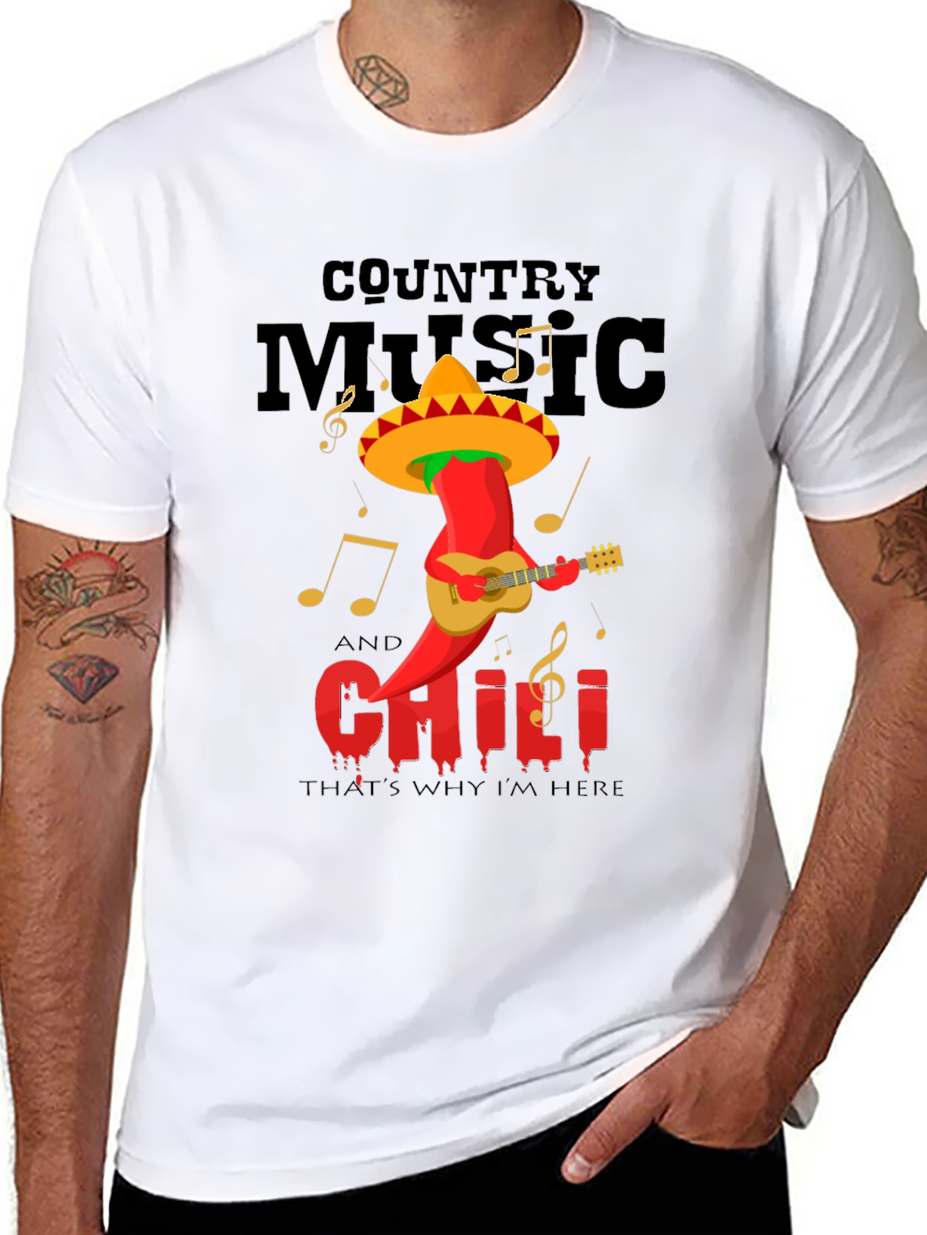 Country Music & Chili Pepper Graphic Tee