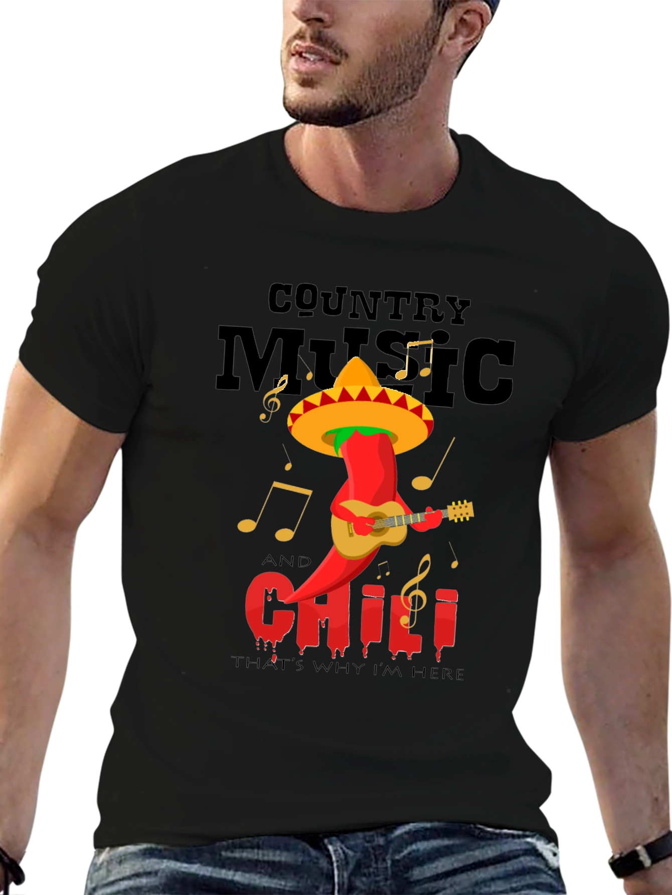 Country Music & Chili Pepper Graphic Tee