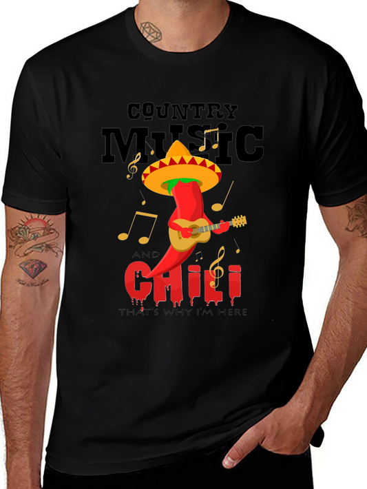 Country Music & Chili Pepper Graphic Tee