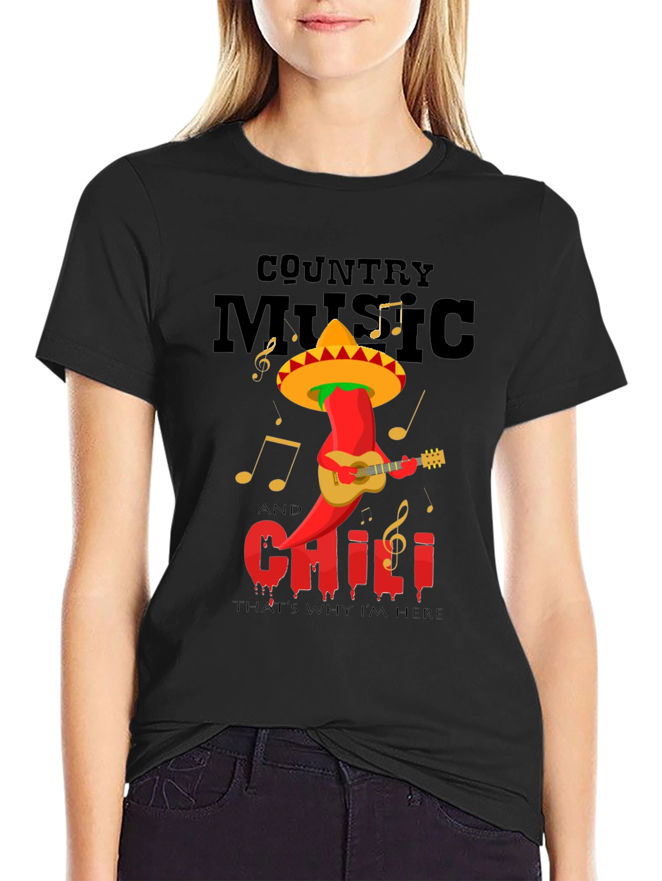 Country Music & Chili Pepper Graphic Tee