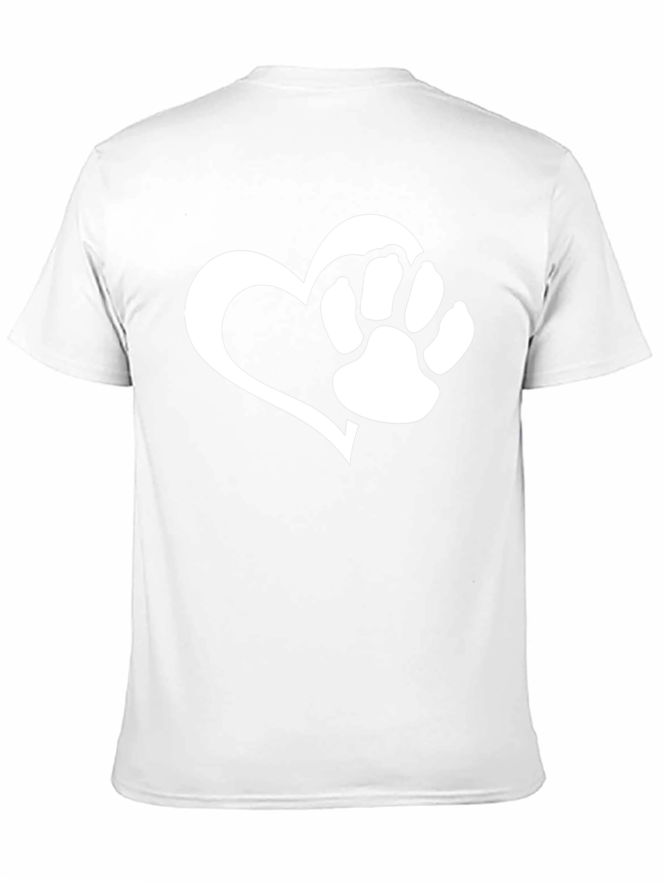 Dog Paw Heart T-Shirt - Black