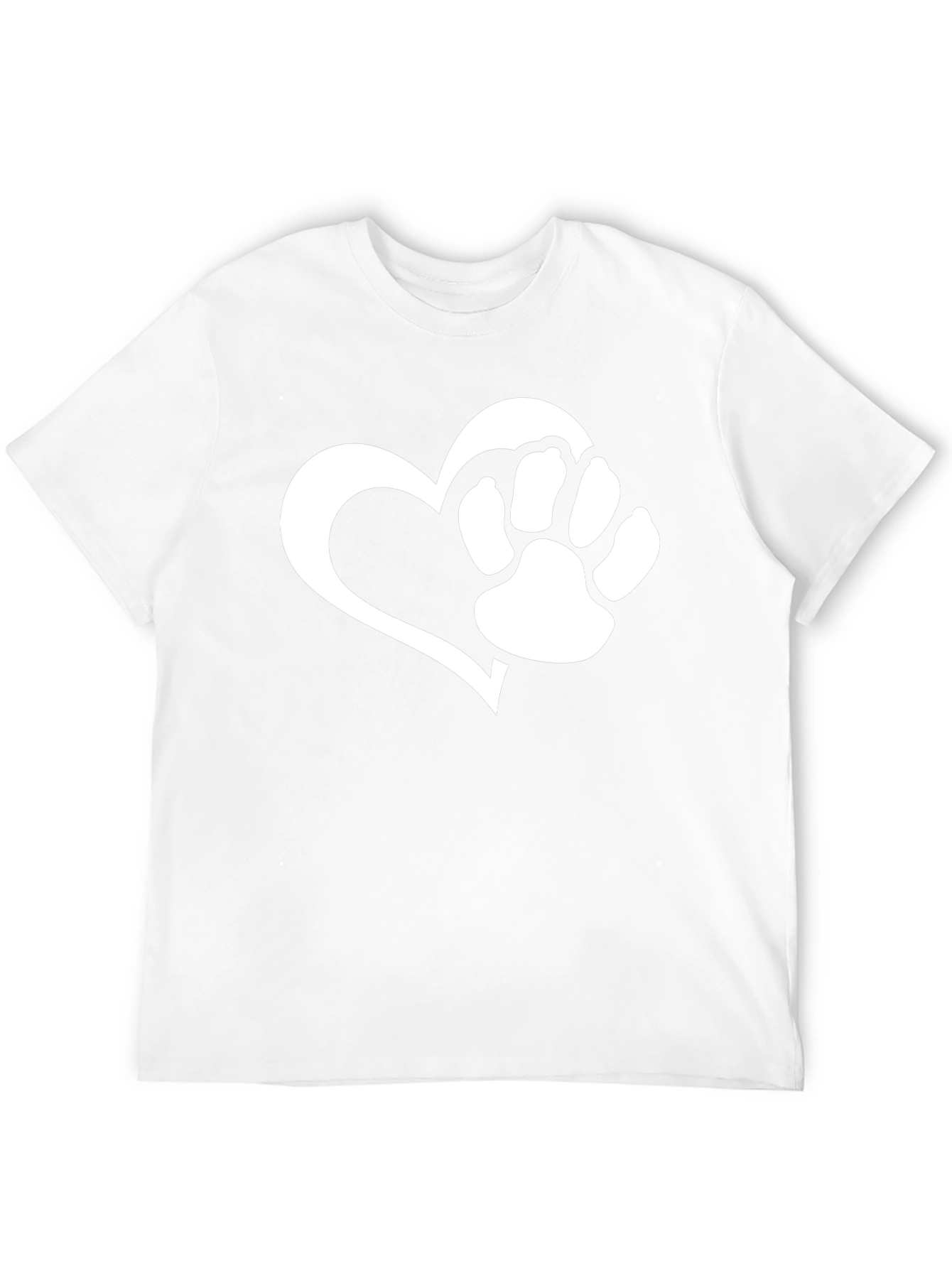 Dog Paw Heart T-Shirt - Black
