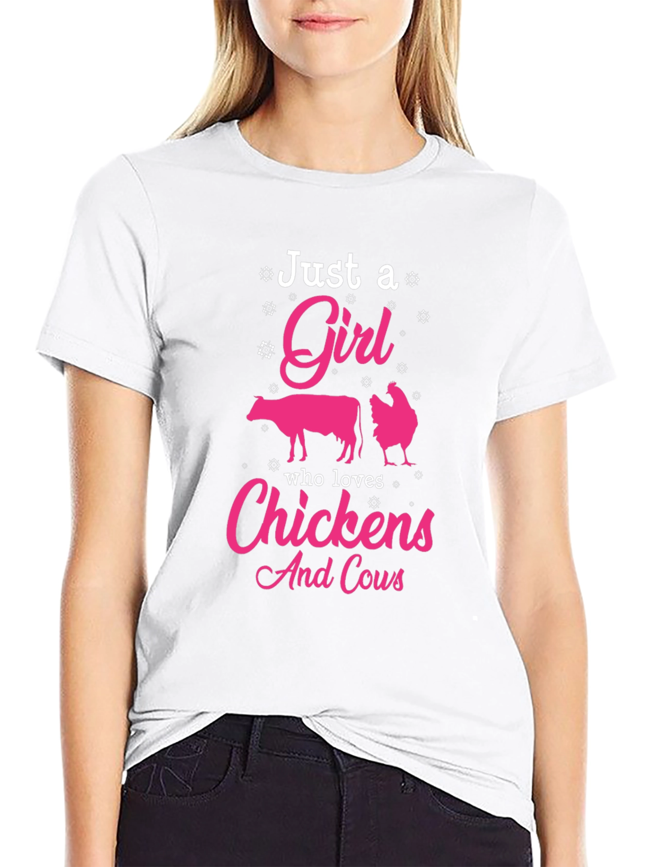 Just A Girl Who Loves Chickens And Cows T-Shirt