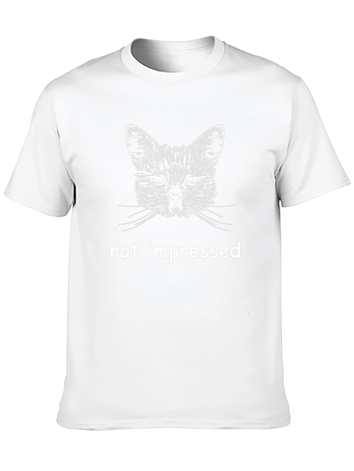 Not Impressed Cat Graphic Tee - Black Unisex T-Shirt