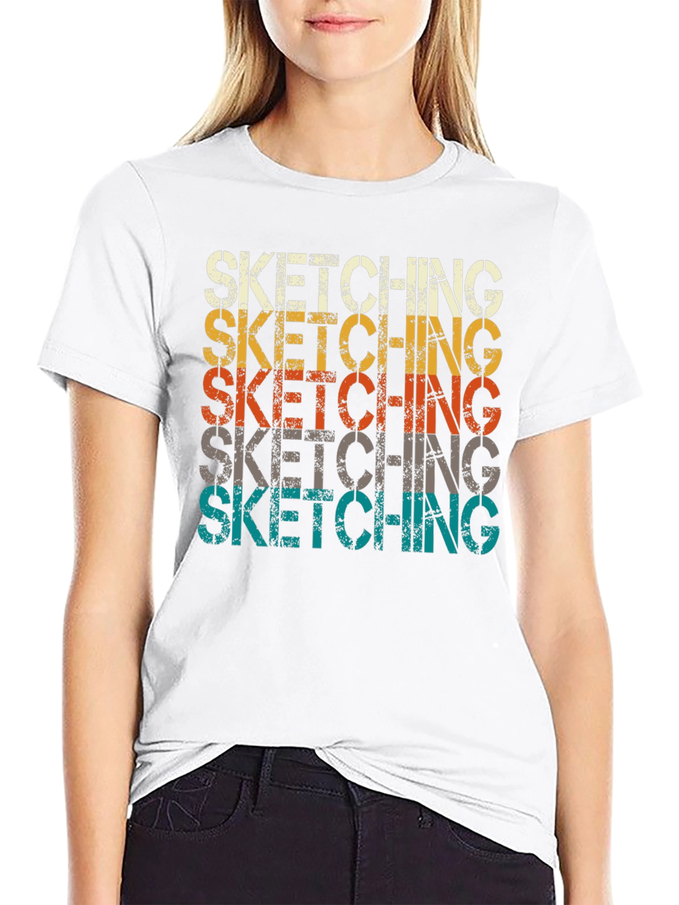 Sketching Graphic Tee - Retro Style