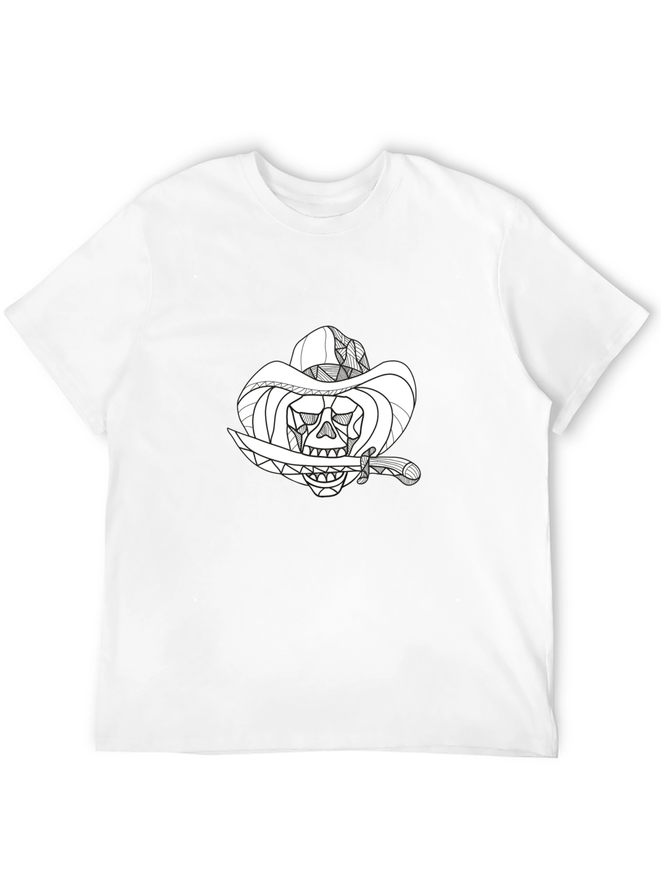 Black Skull Cowboy Graphic T-Shirt