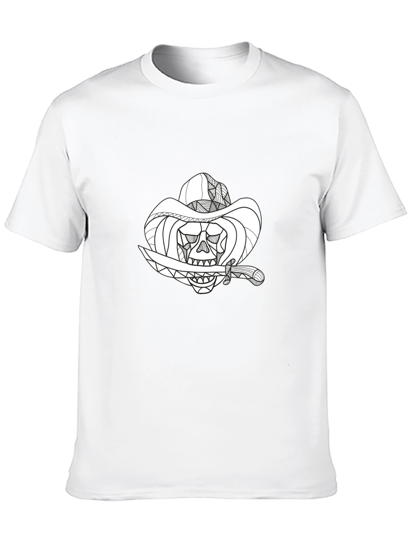 Black Skull Cowboy Graphic T-Shirt