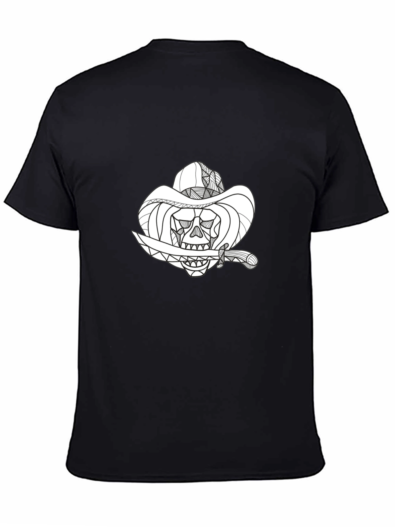 Black Skull Cowboy Graphic T-Shirt
