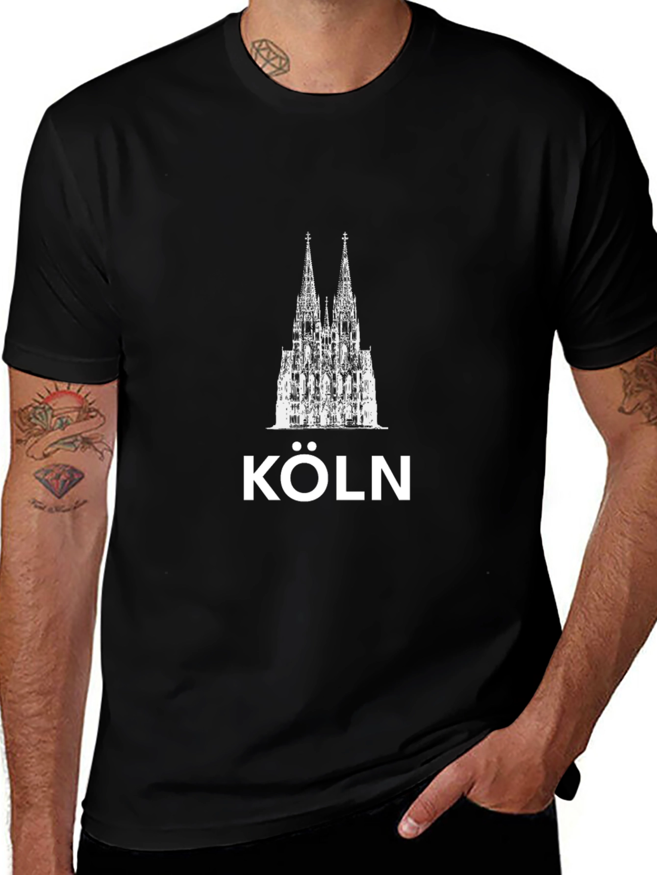 Köln Cathedral Graphic Black T-Shirt