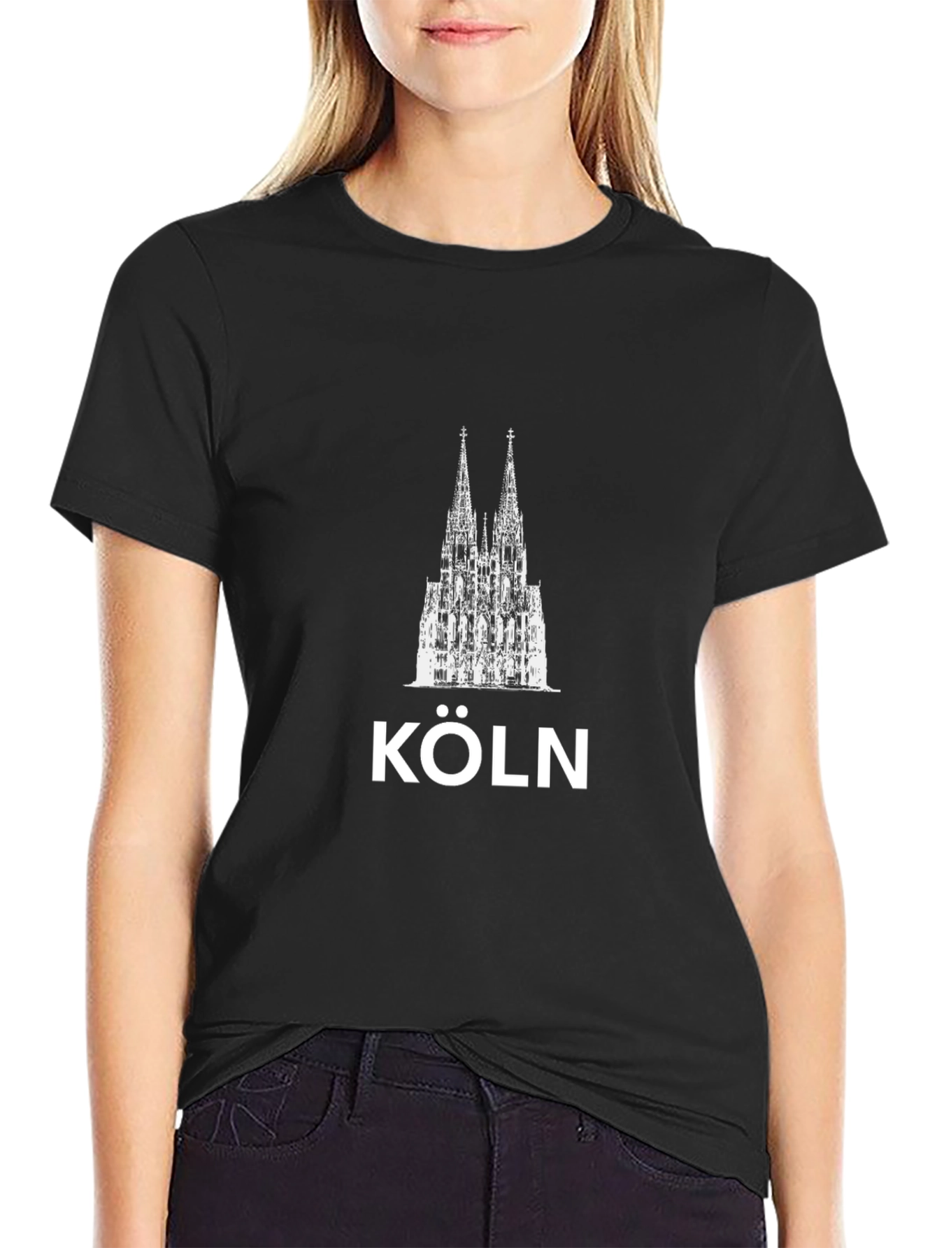 Köln Cathedral Graphic Black T-Shirt