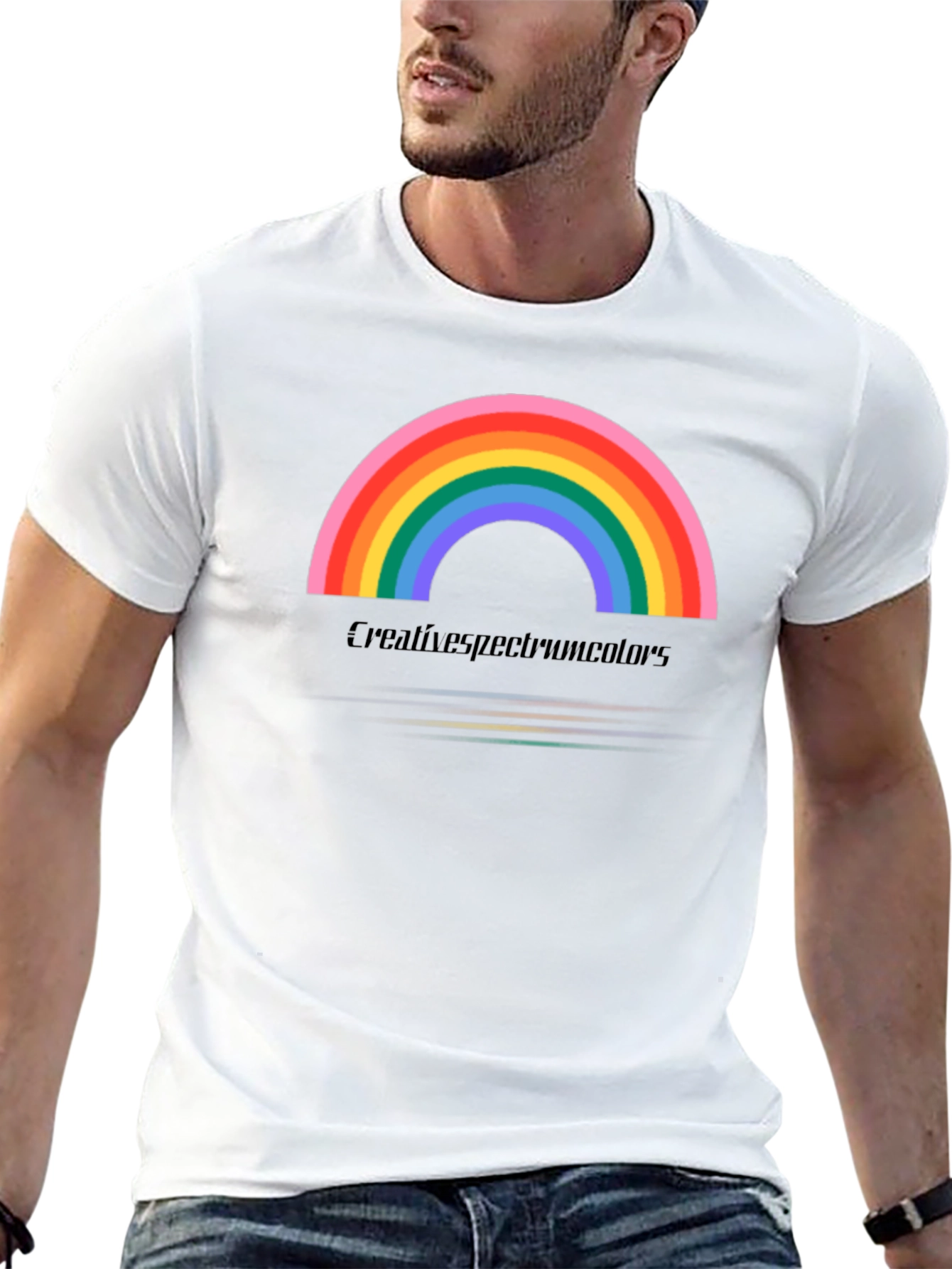 Rainbow Graphic Black Tee