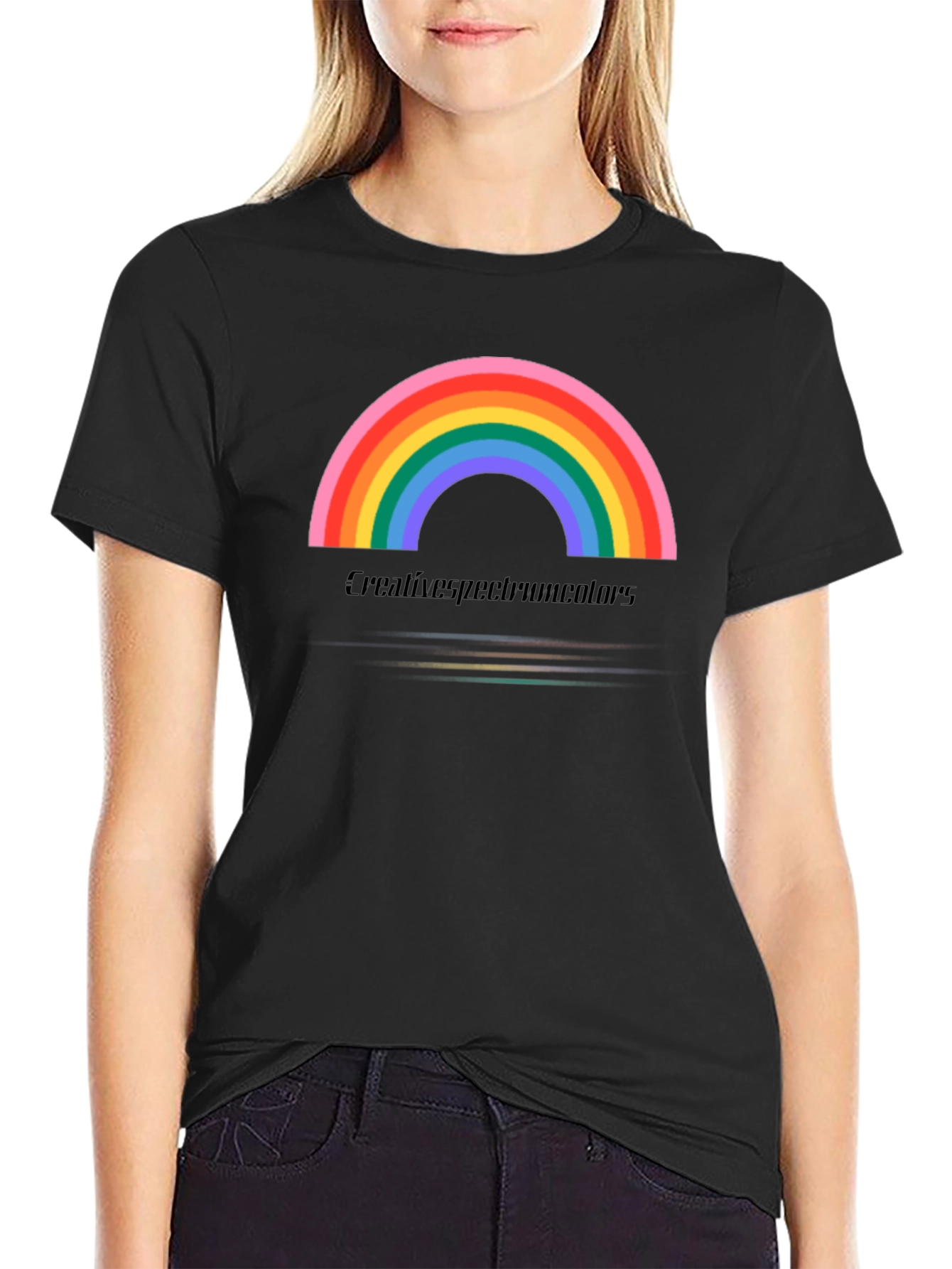 Rainbow Graphic Black Tee