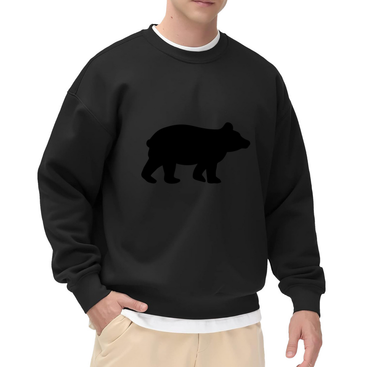 Bear Silhouette Graphic - Crewneck Sweatshirt | Bear Lover, Bear Gift, Animal Design Gift