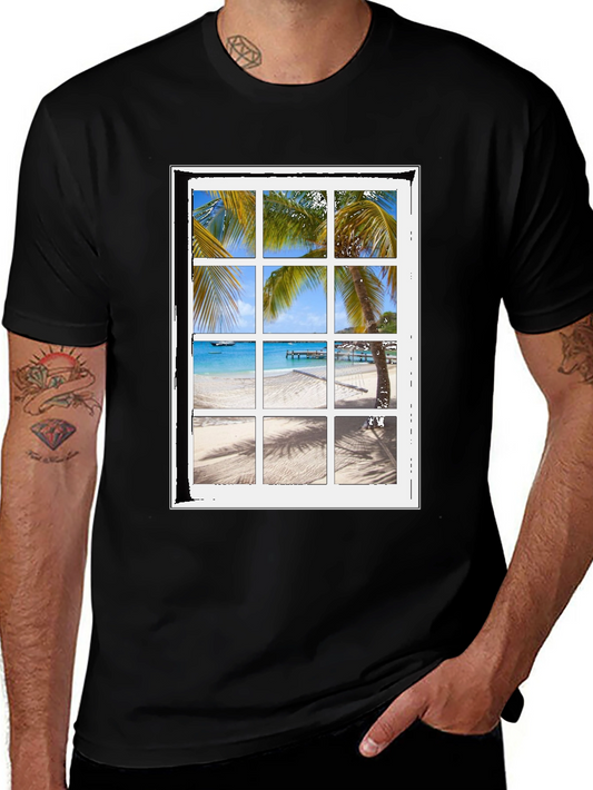 Island Window Graphic Tee - Black Short Sleeve T-Shirt