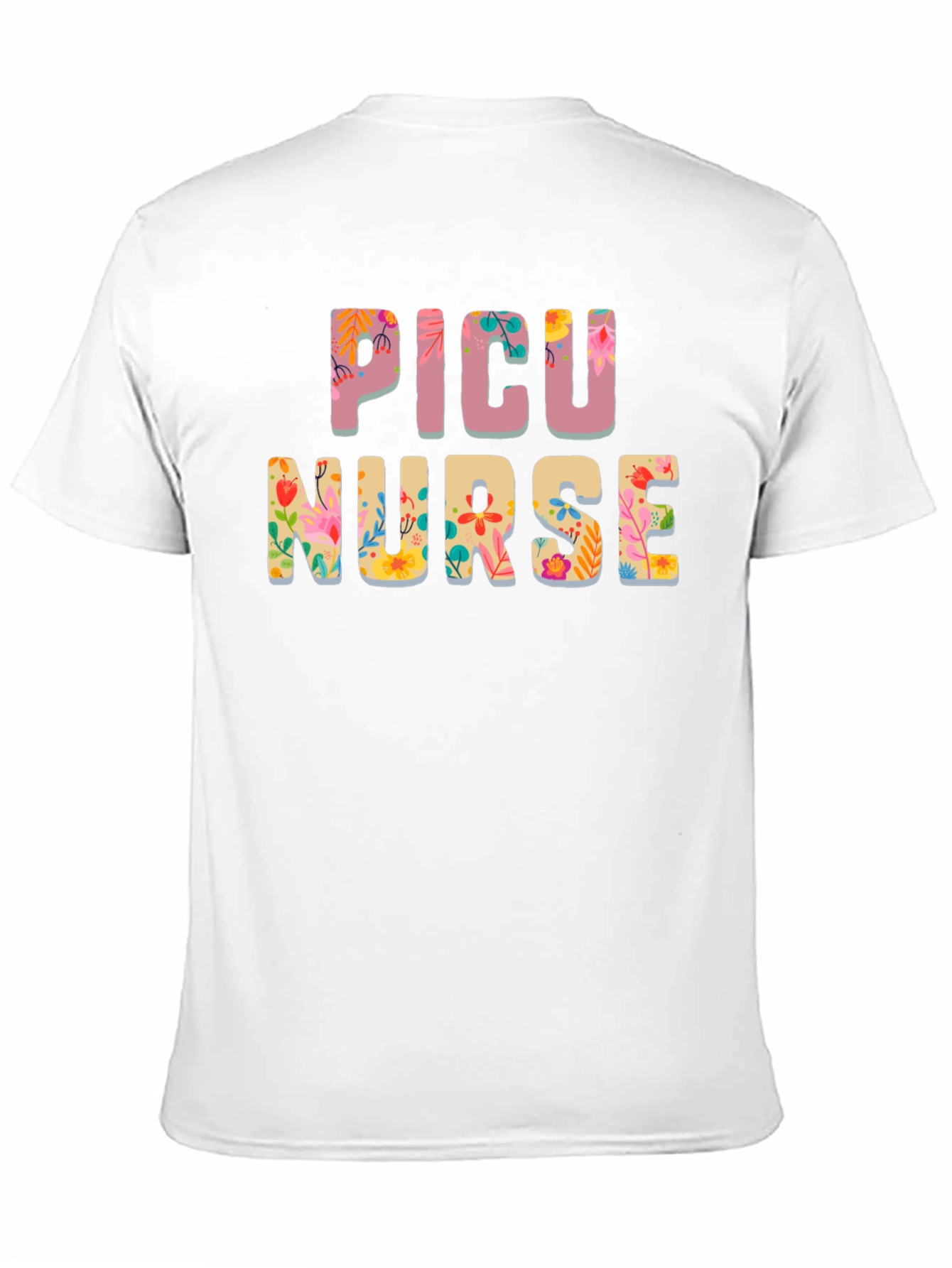 Floral PICU Nurse T-Shirt - Cute RN Apparel