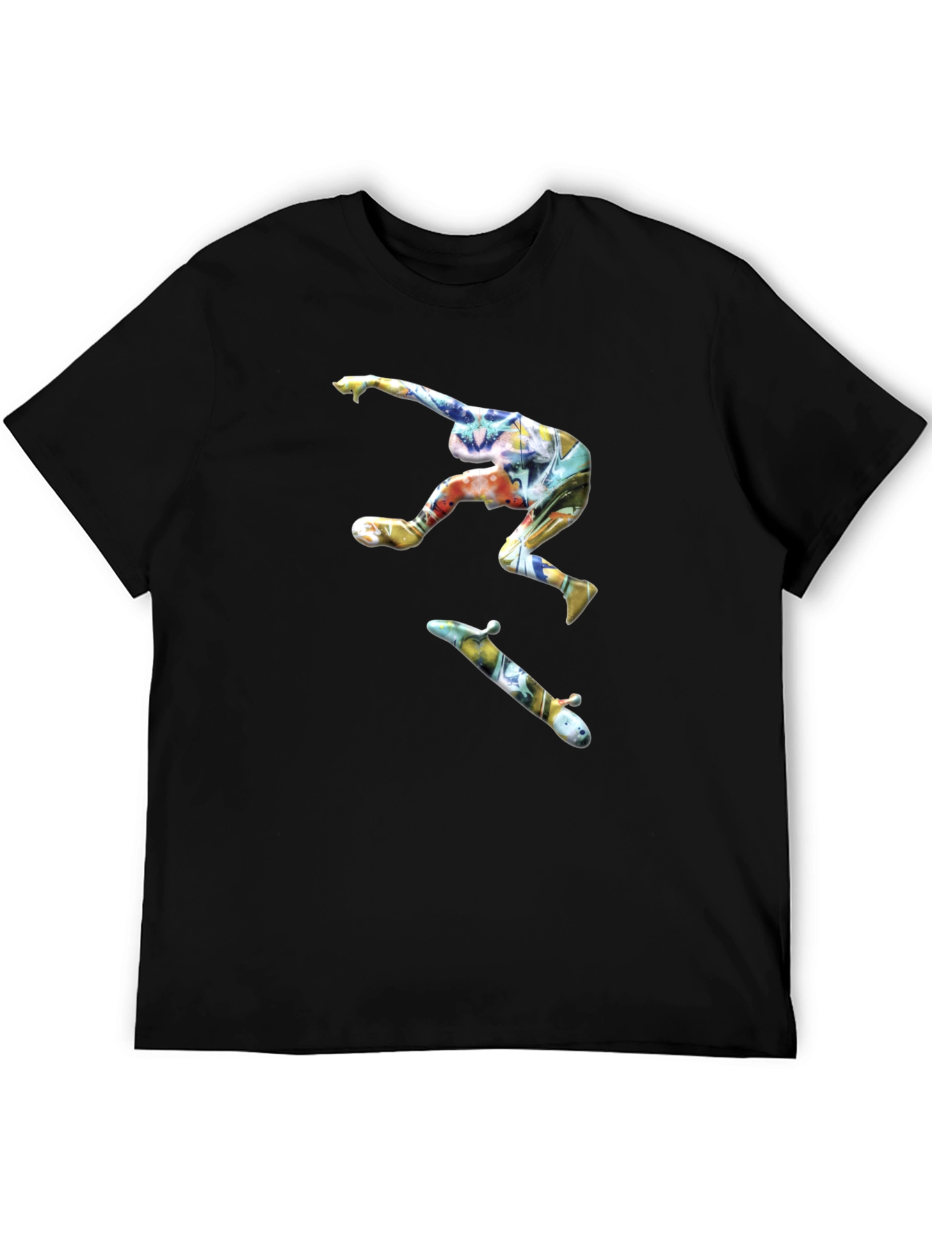 Skateboarder Graphic Black T-Shirt