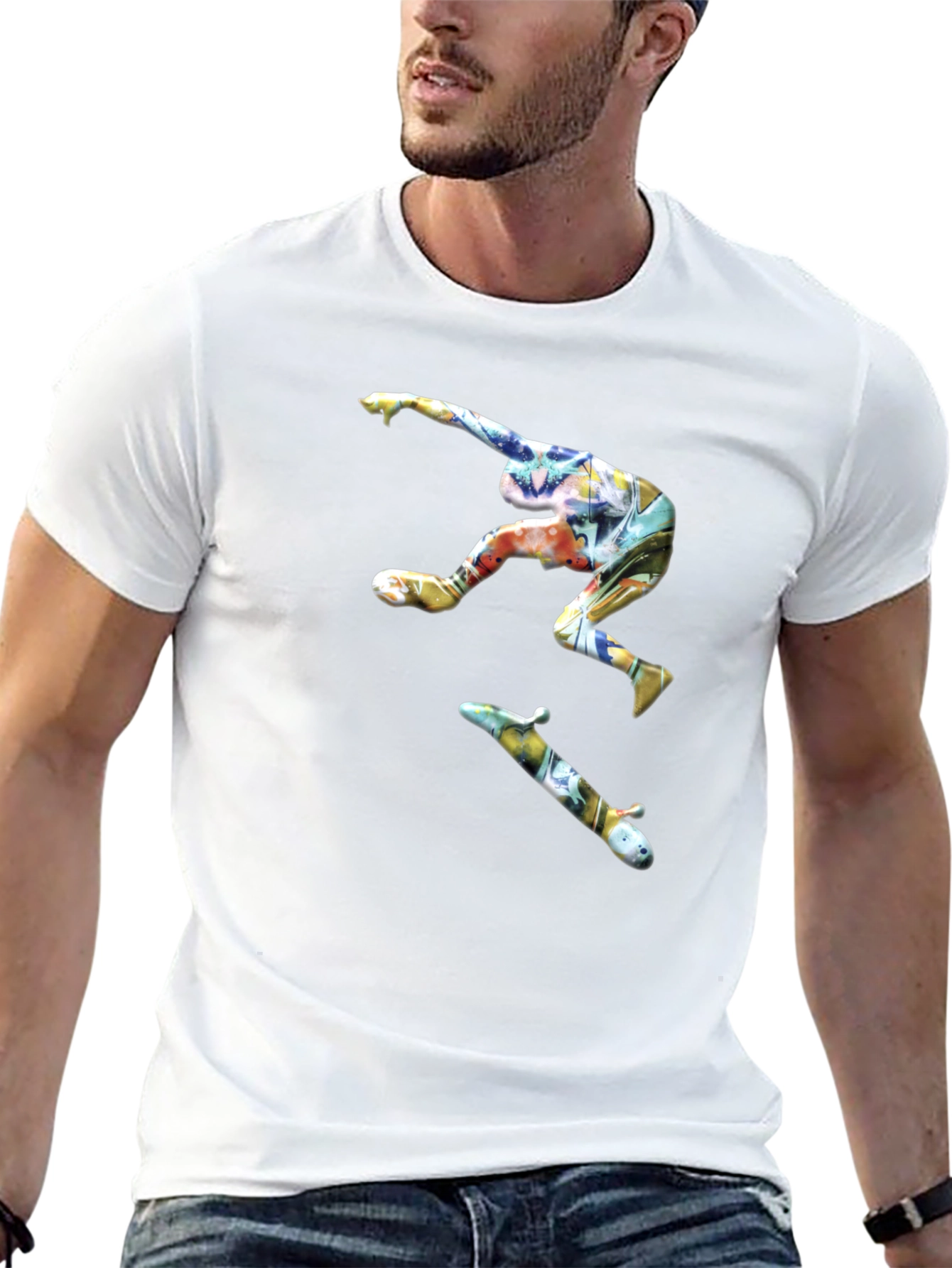 Skateboarder Graphic Black T-Shirt