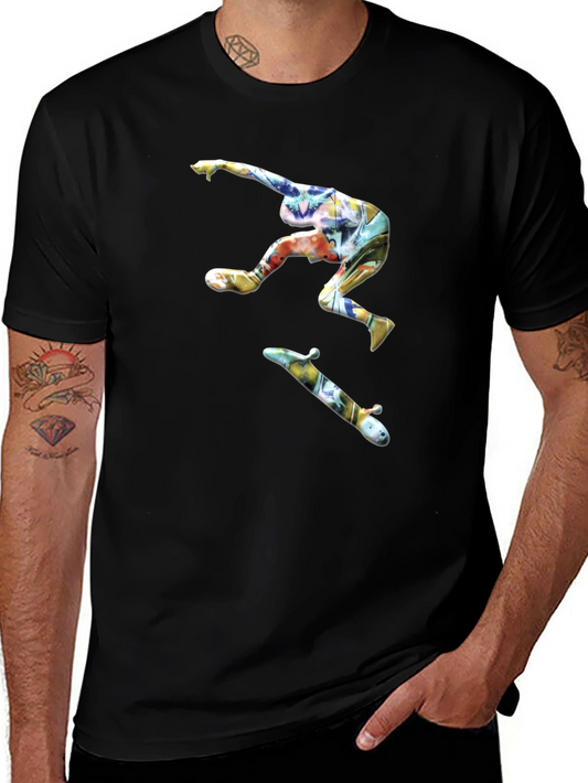Skateboarder Graphic Black T-Shirt