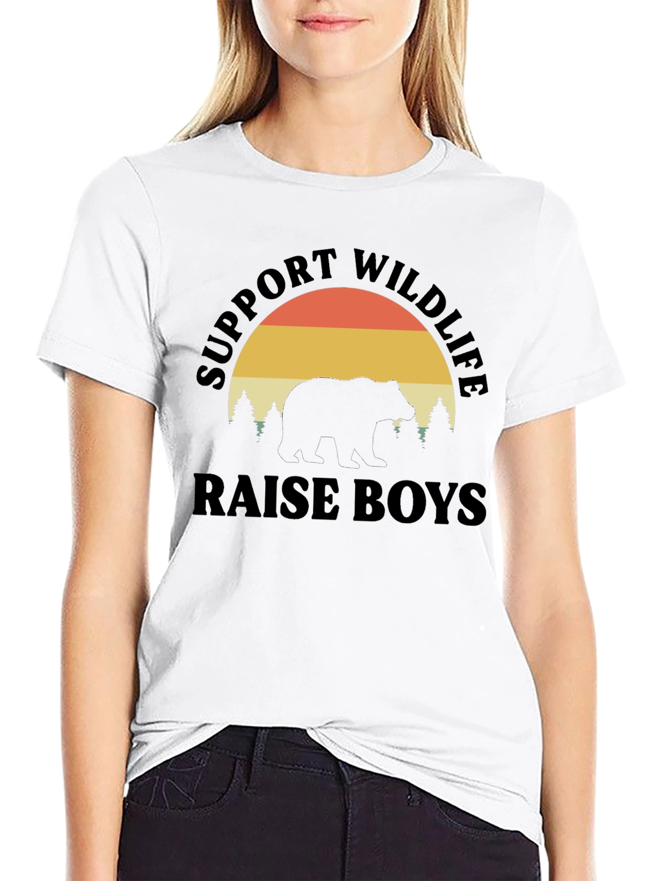 Support Wildlife Raise Boys Black T-Shirt