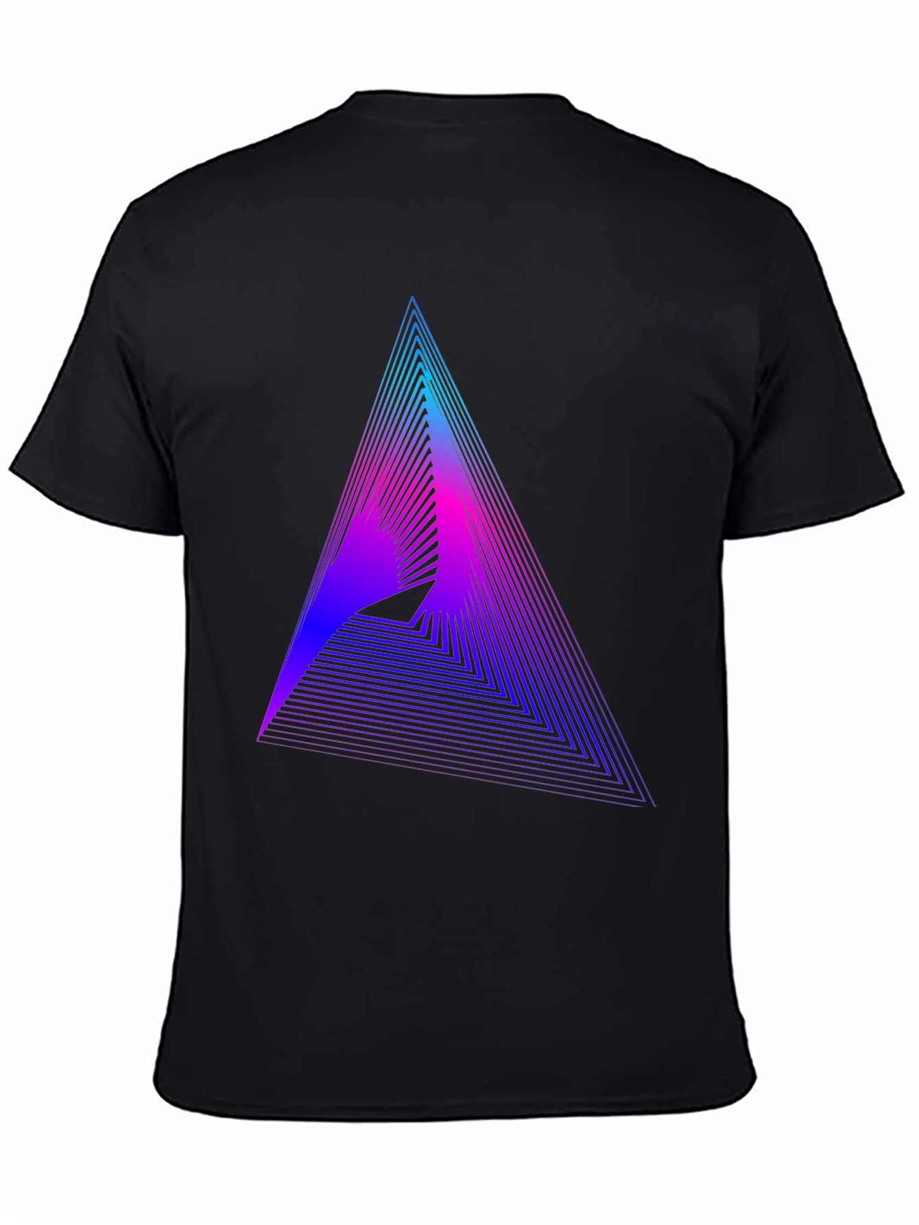 Geometric Gradient Triangle Tee - Modern Graphic T-Shirt