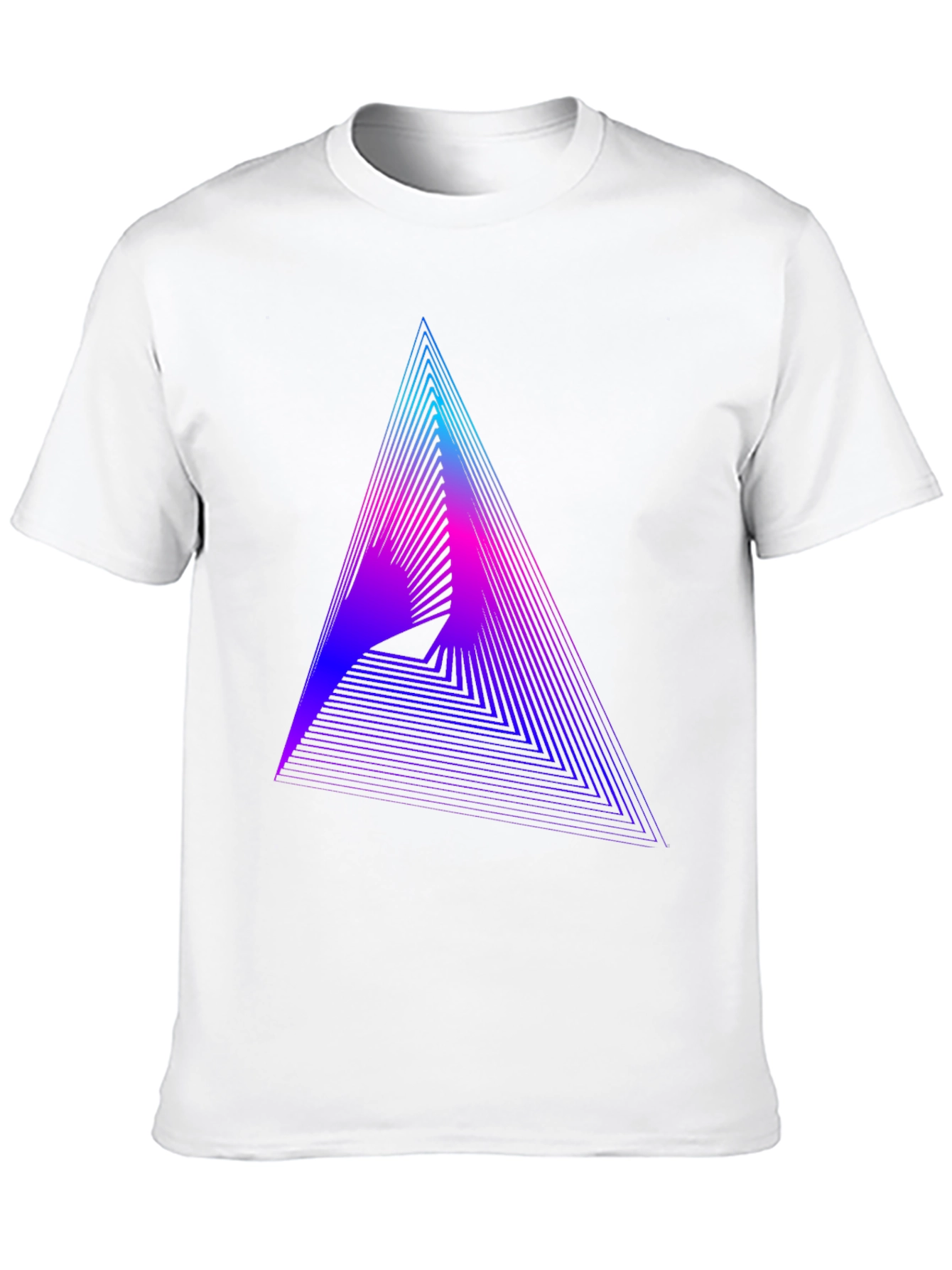 Geometric Gradient Triangle Tee - Modern Graphic T-Shirt