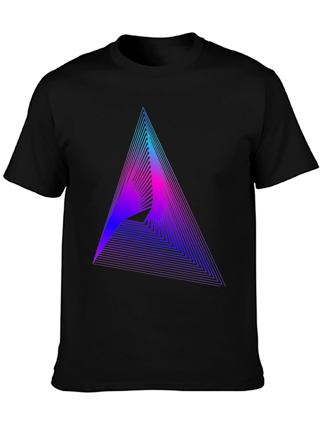 Geometric Gradient Triangle Tee - Modern Graphic T-Shirt
