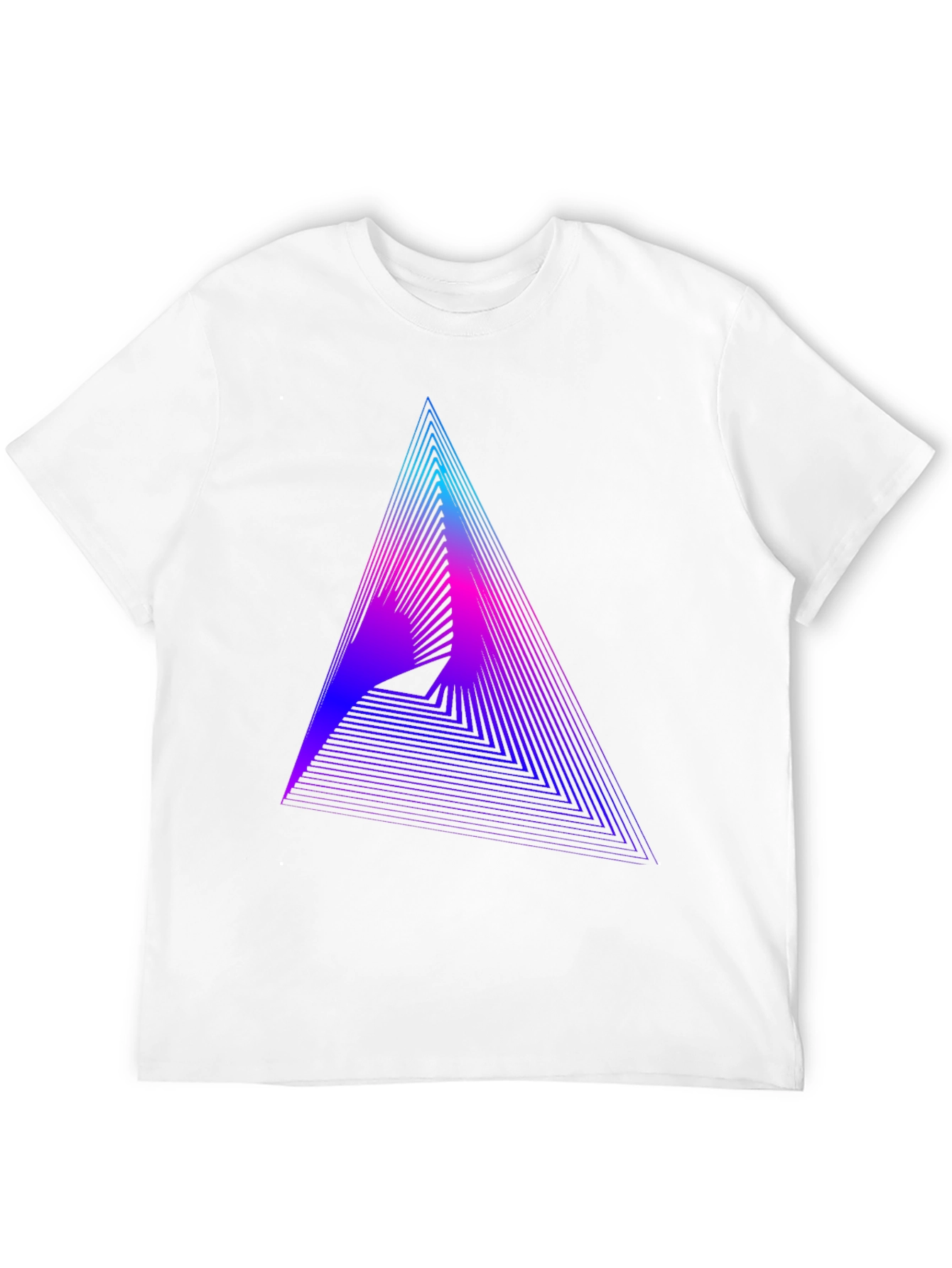Geometric Gradient Triangle Tee - Modern Graphic T-Shirt