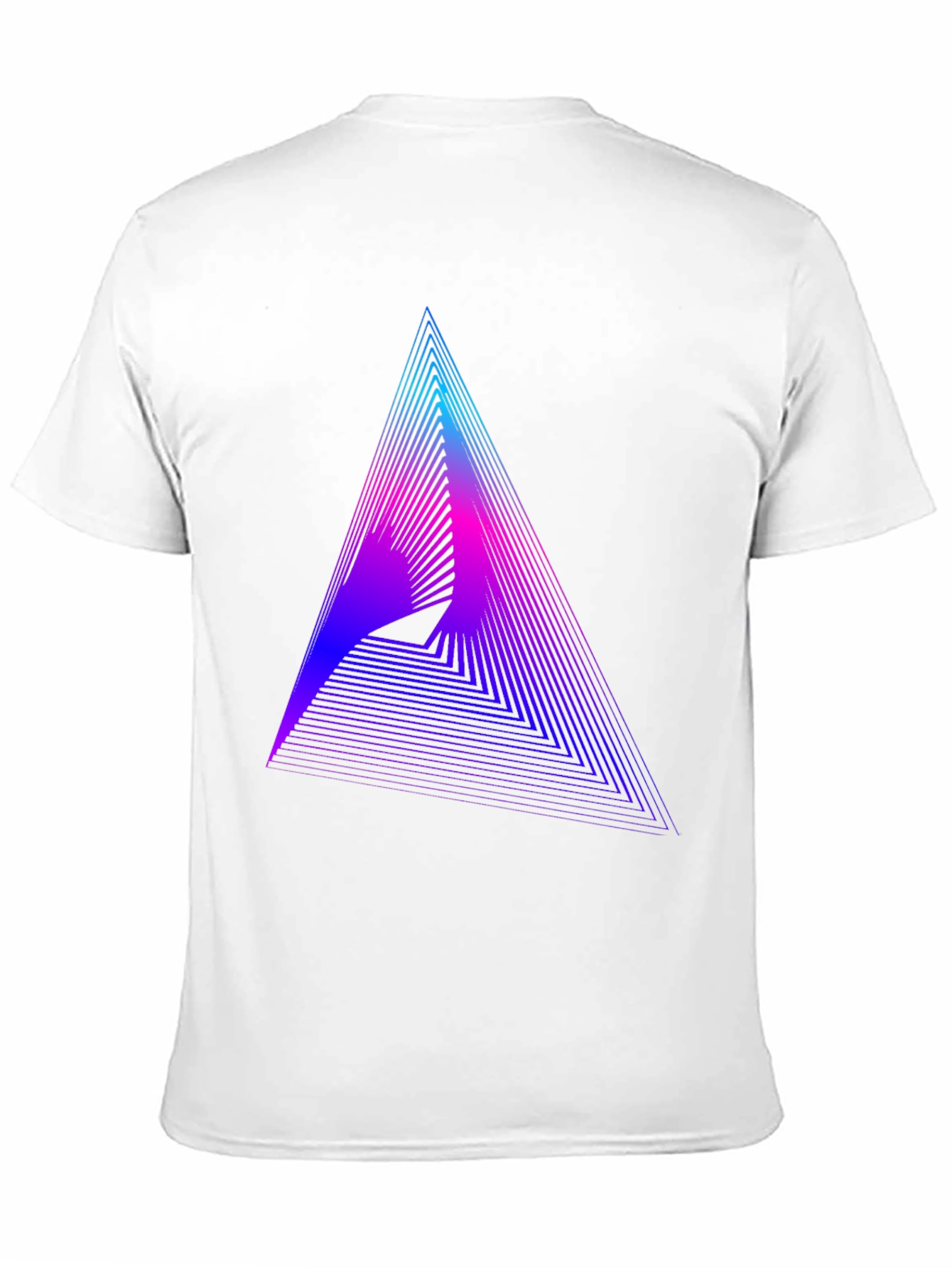 Geometric Gradient Triangle Tee - Modern Graphic T-Shirt