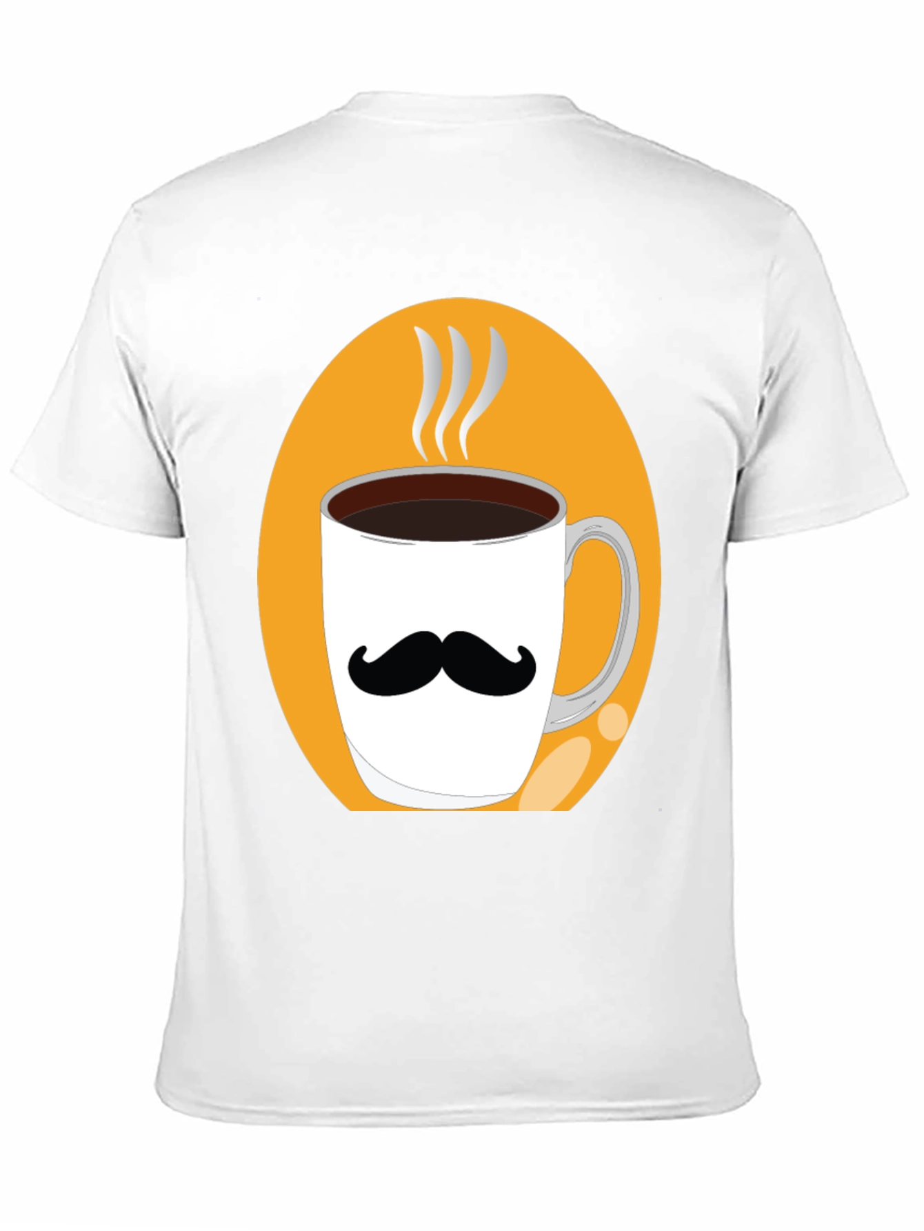 Mustache Coffee Mug Graphic Tee - Black