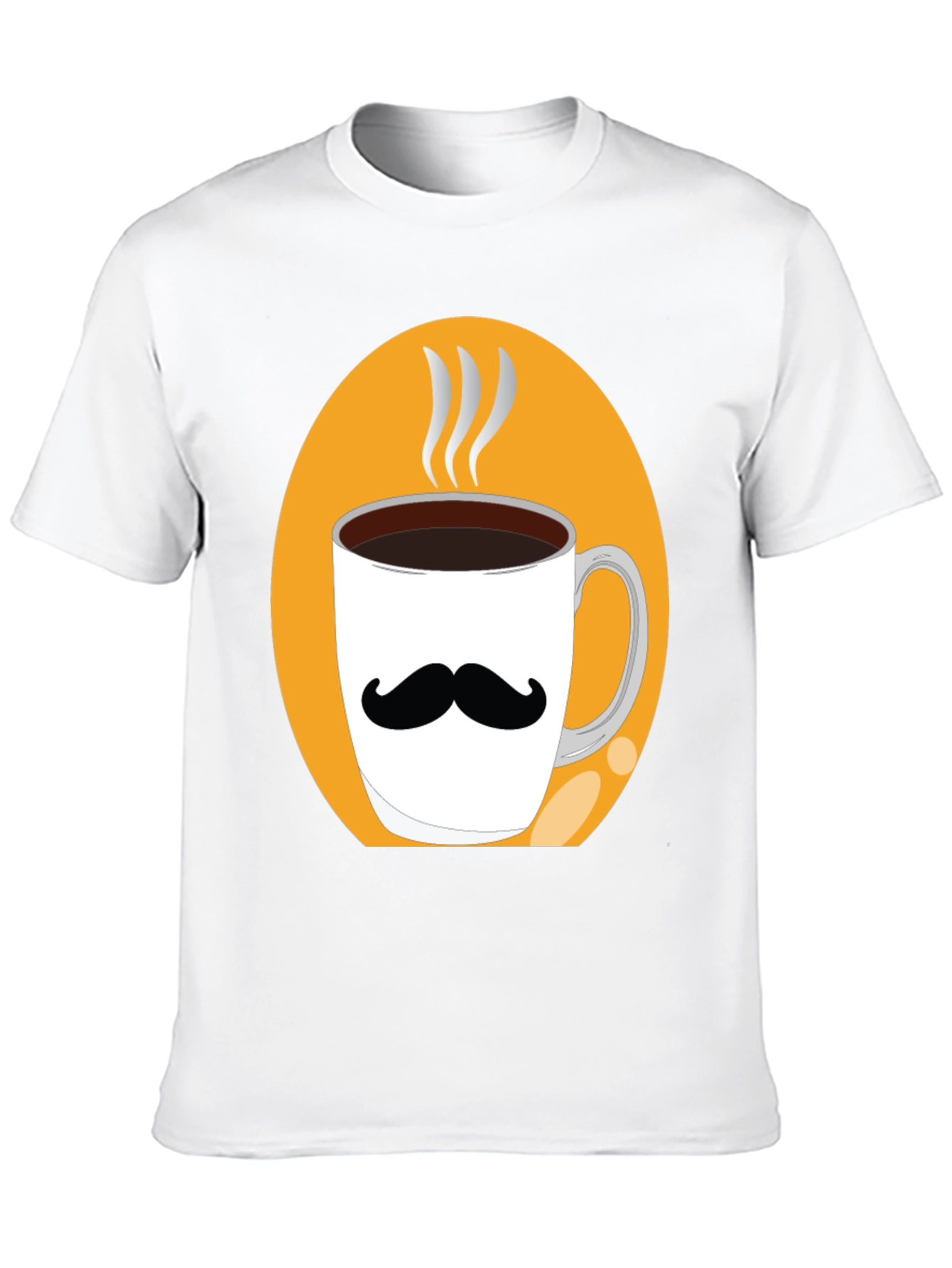 Mustache Coffee Mug Graphic Tee - Black