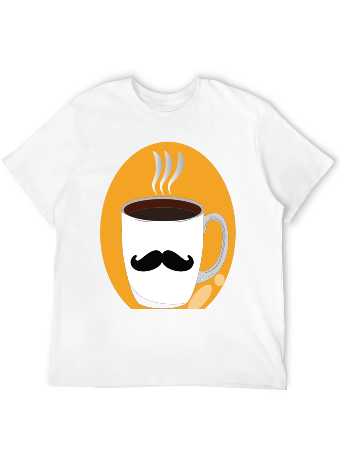 Mustache Coffee Mug Graphic Tee - Black
