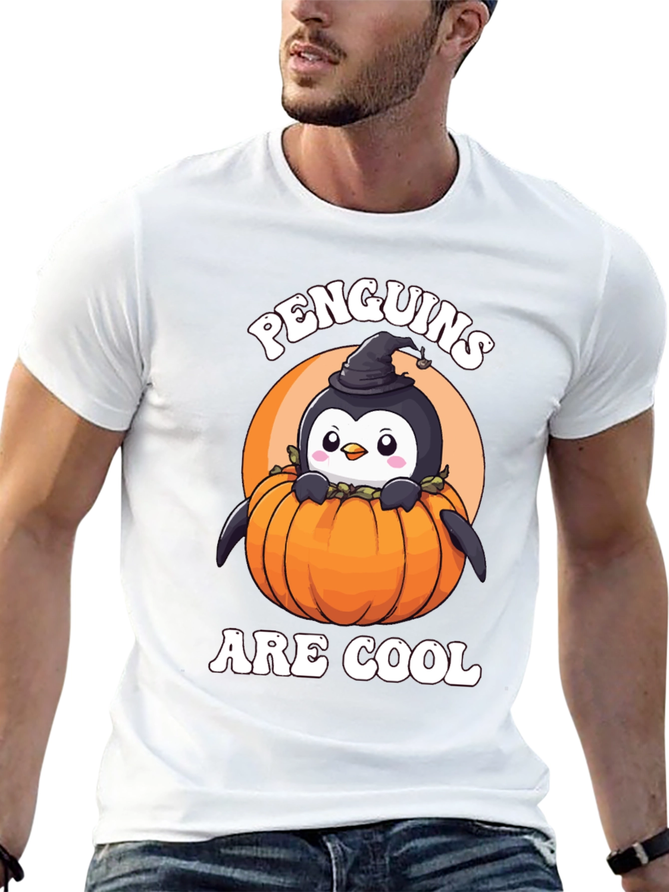 Penguins Are Cool Halloween Pumpkin T-Shirt