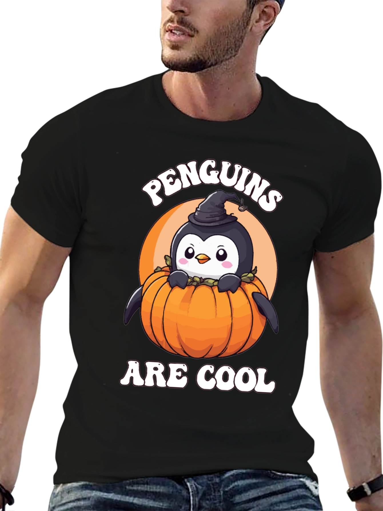 Penguins Are Cool Halloween Pumpkin T-Shirt