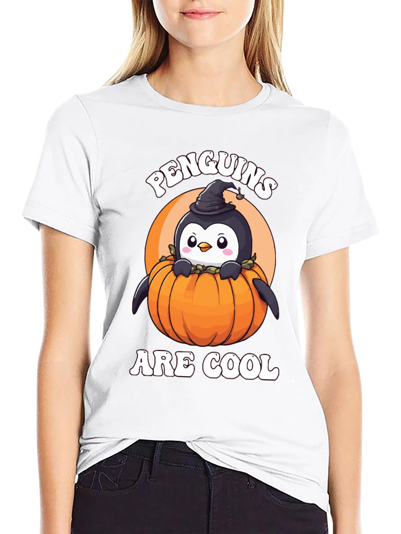 Penguins Are Cool Halloween Pumpkin T-Shirt
