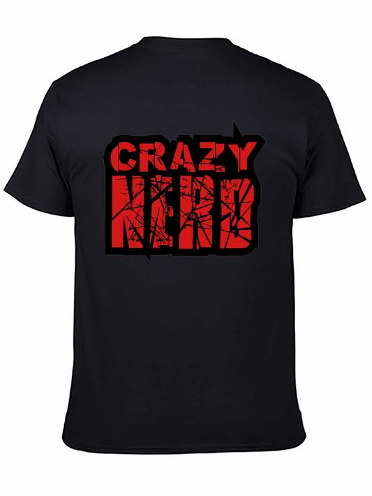 Crazy Nerd Graphic T-Shirt - Black Cotton Tee