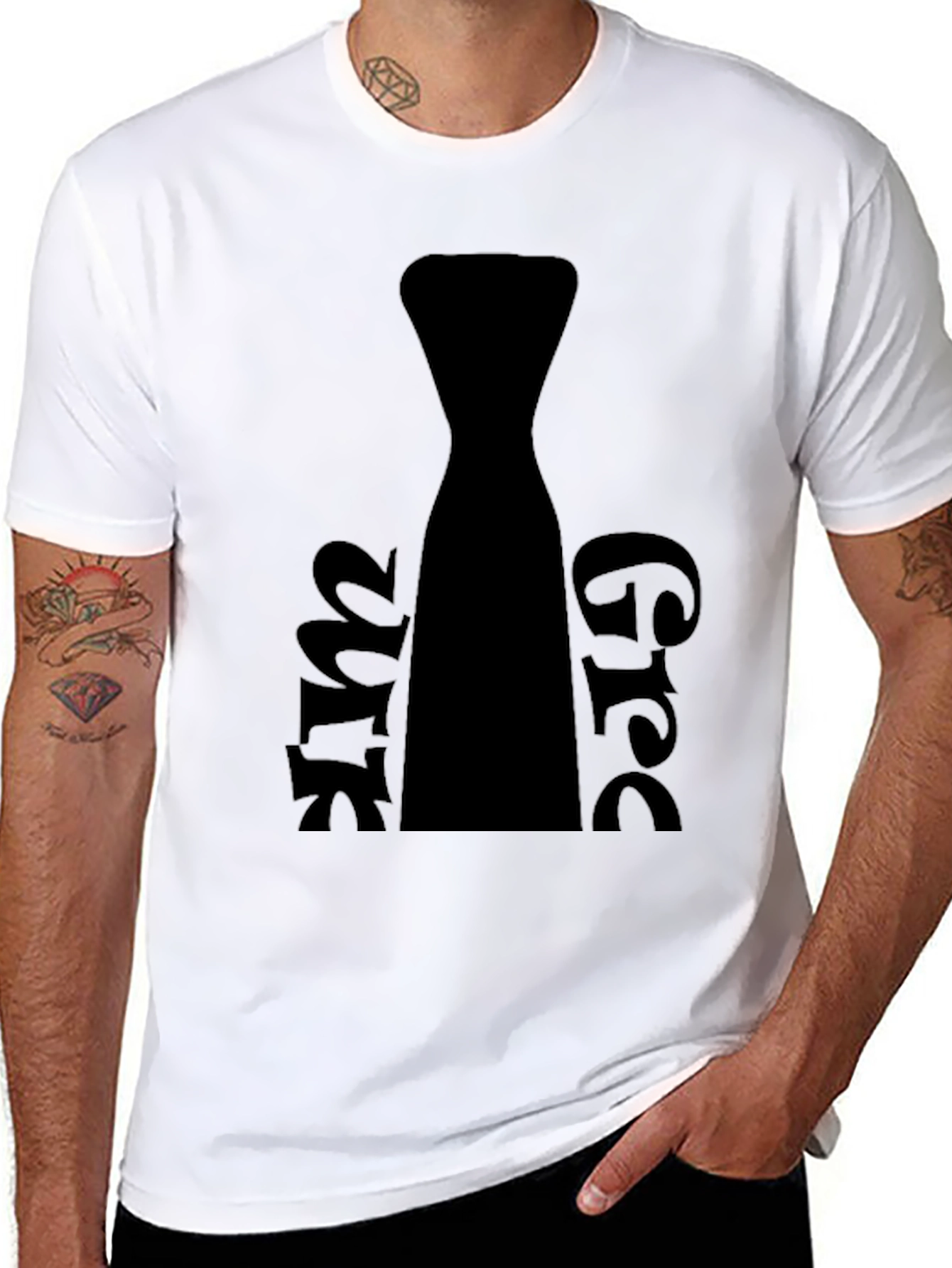 Funny Necktie Graphic Black T-Shirt