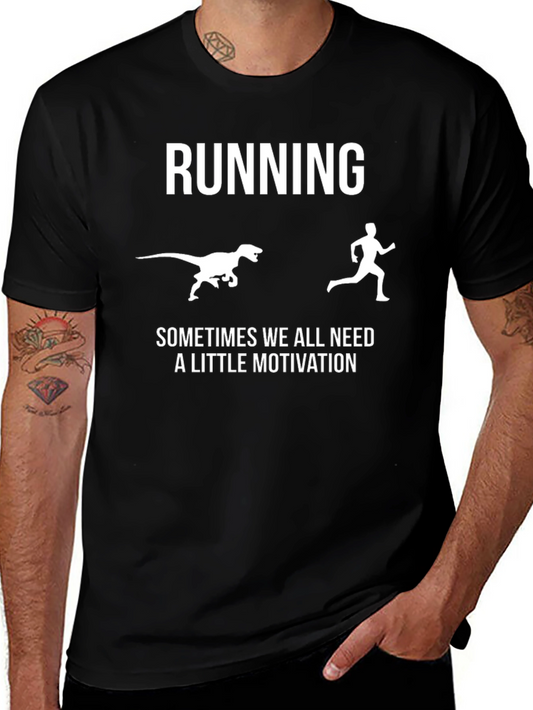 Running Dinosaur Motivation Graphic T-Shirt