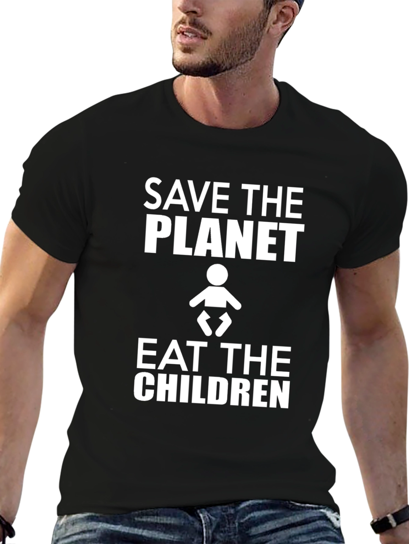Save the Planet Eat the Children Humor T-Shirt