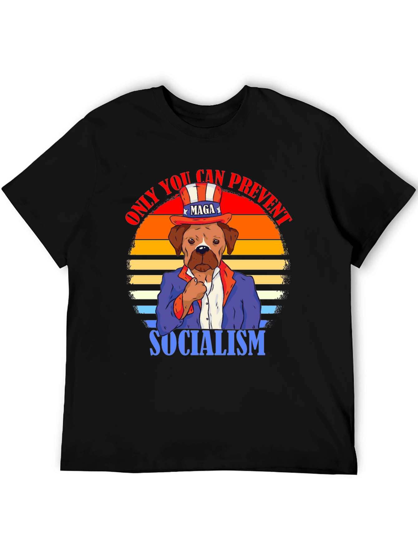 Patriotic Dog T-Shirt - Prevent Socialism