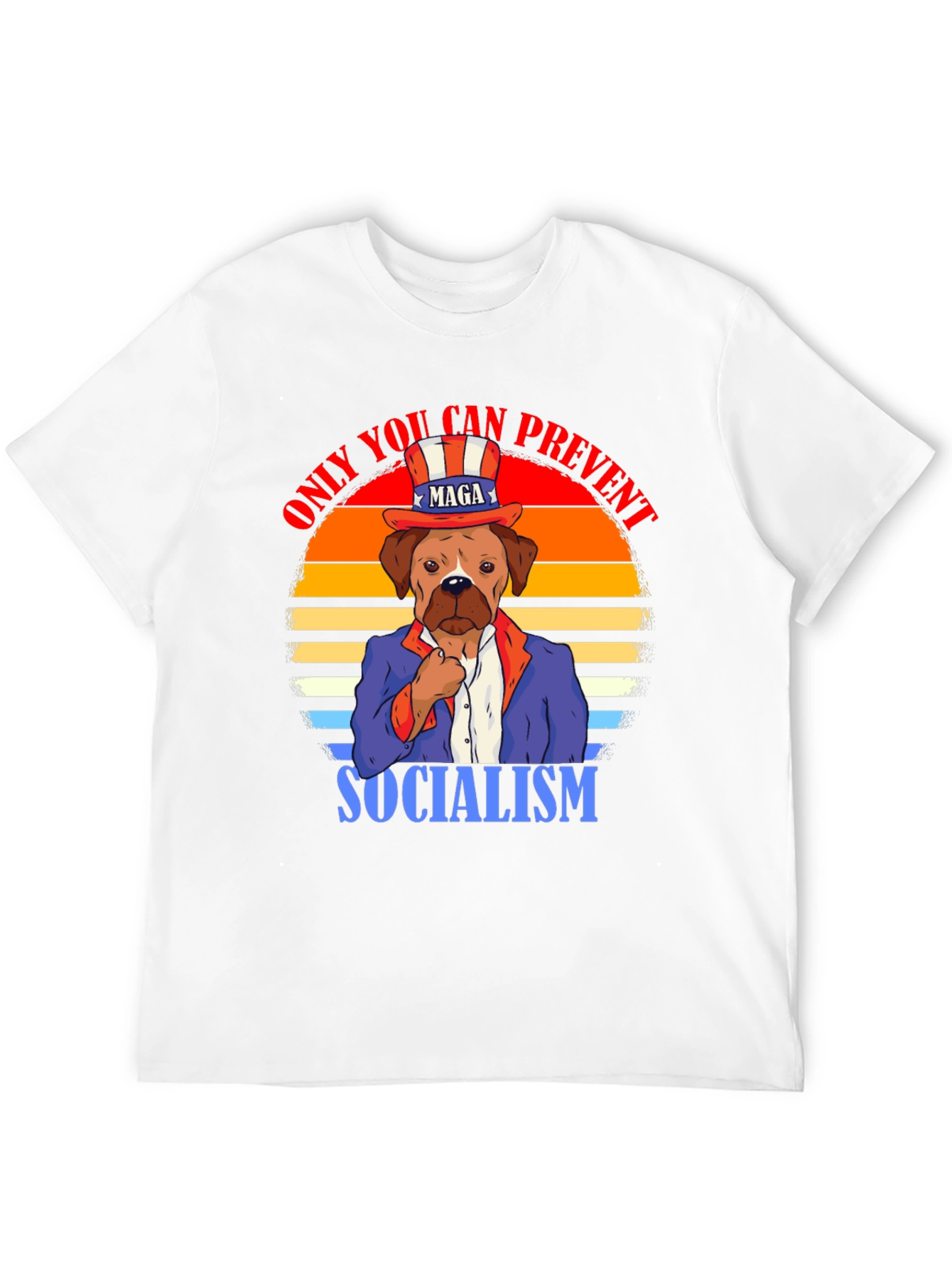 Patriotic Dog T-Shirt - Prevent Socialism