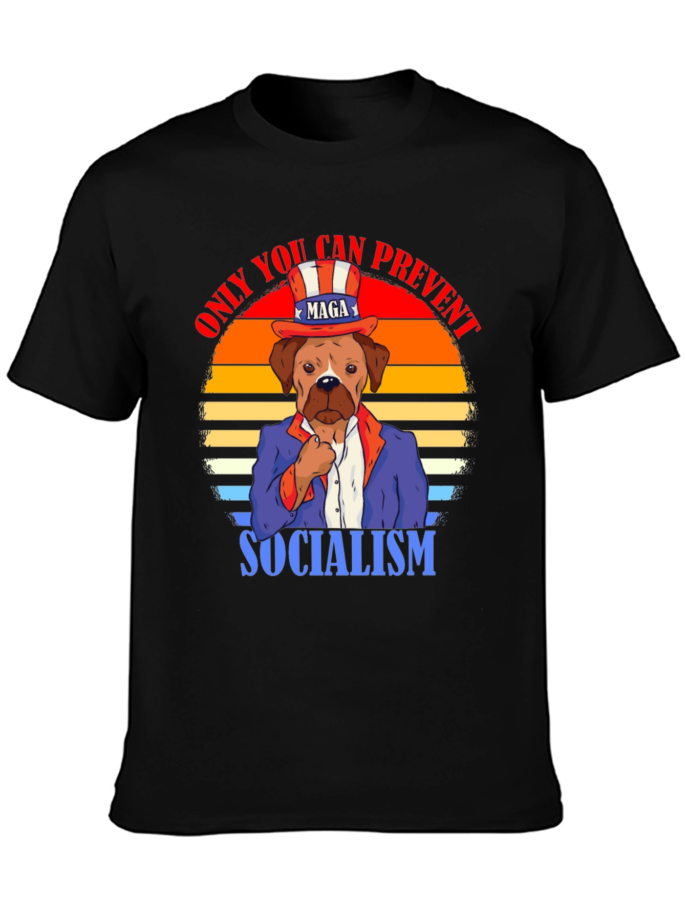 Patriotic Dog T-Shirt - Prevent Socialism