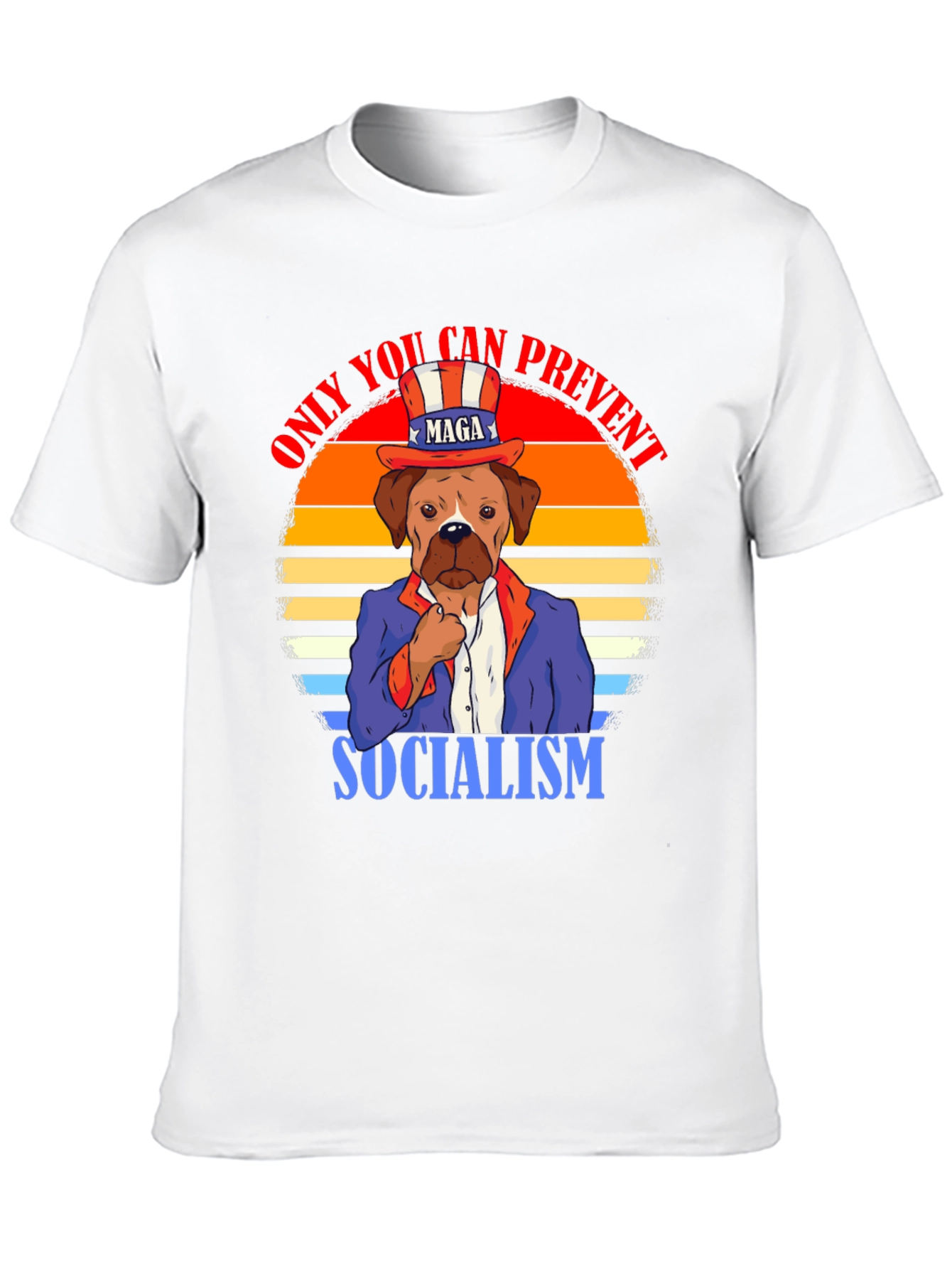 Patriotic Dog T-Shirt - Prevent Socialism