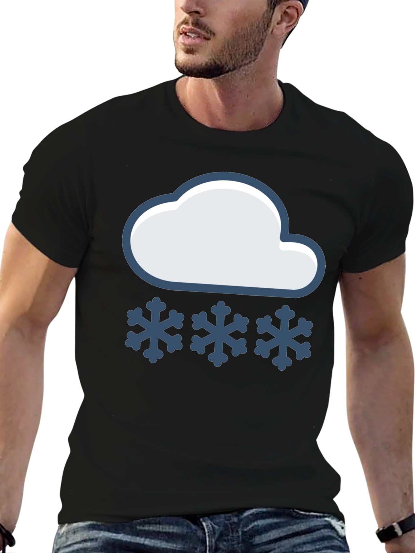 Snow Day T-Shirt - Cloud & Snowflake Design