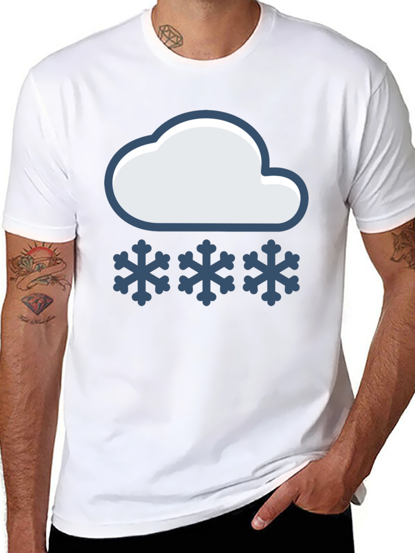 Snow Day T-Shirt - Cloud & Snowflake Design