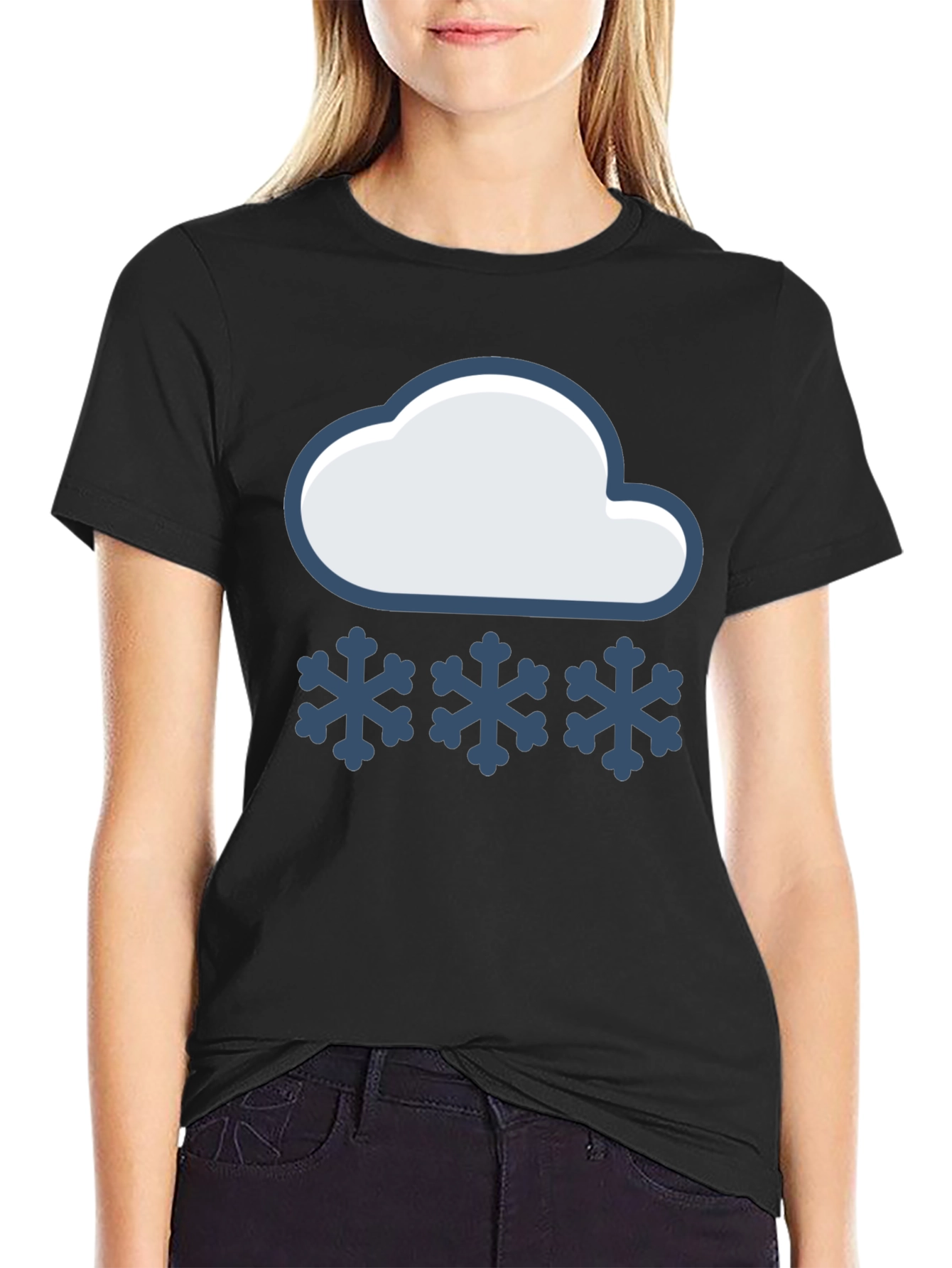 Snow Day T-Shirt - Cloud & Snowflake Design