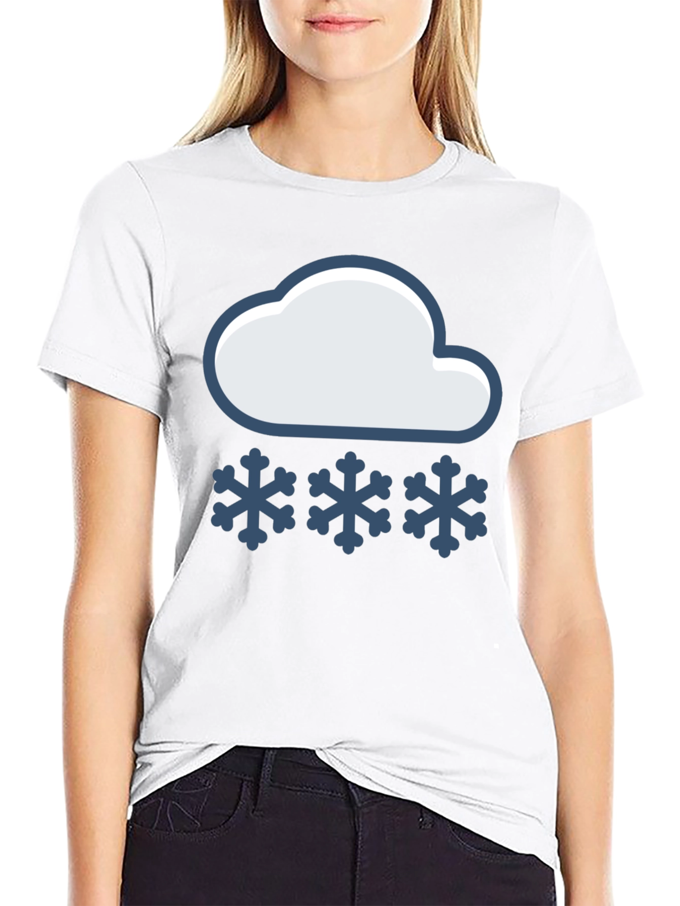 Snow Day T-Shirt - Cloud & Snowflake Design