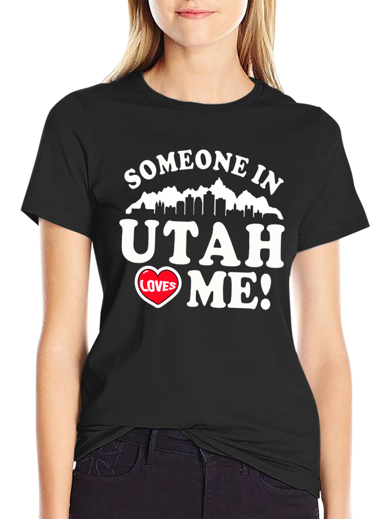 Someone in Utah Loves Me Black Graphic Tee