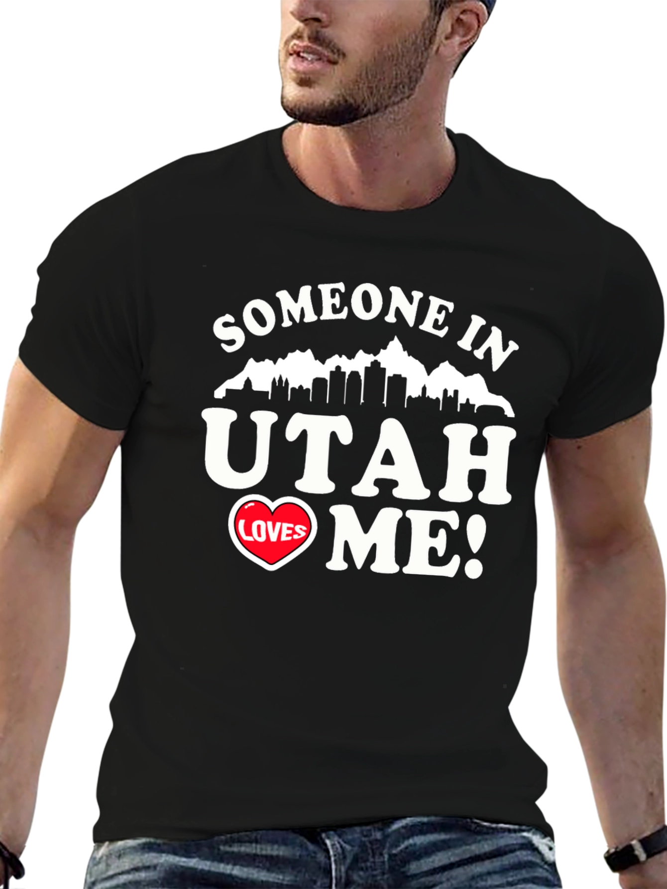 Someone in Utah Loves Me Black Graphic Tee