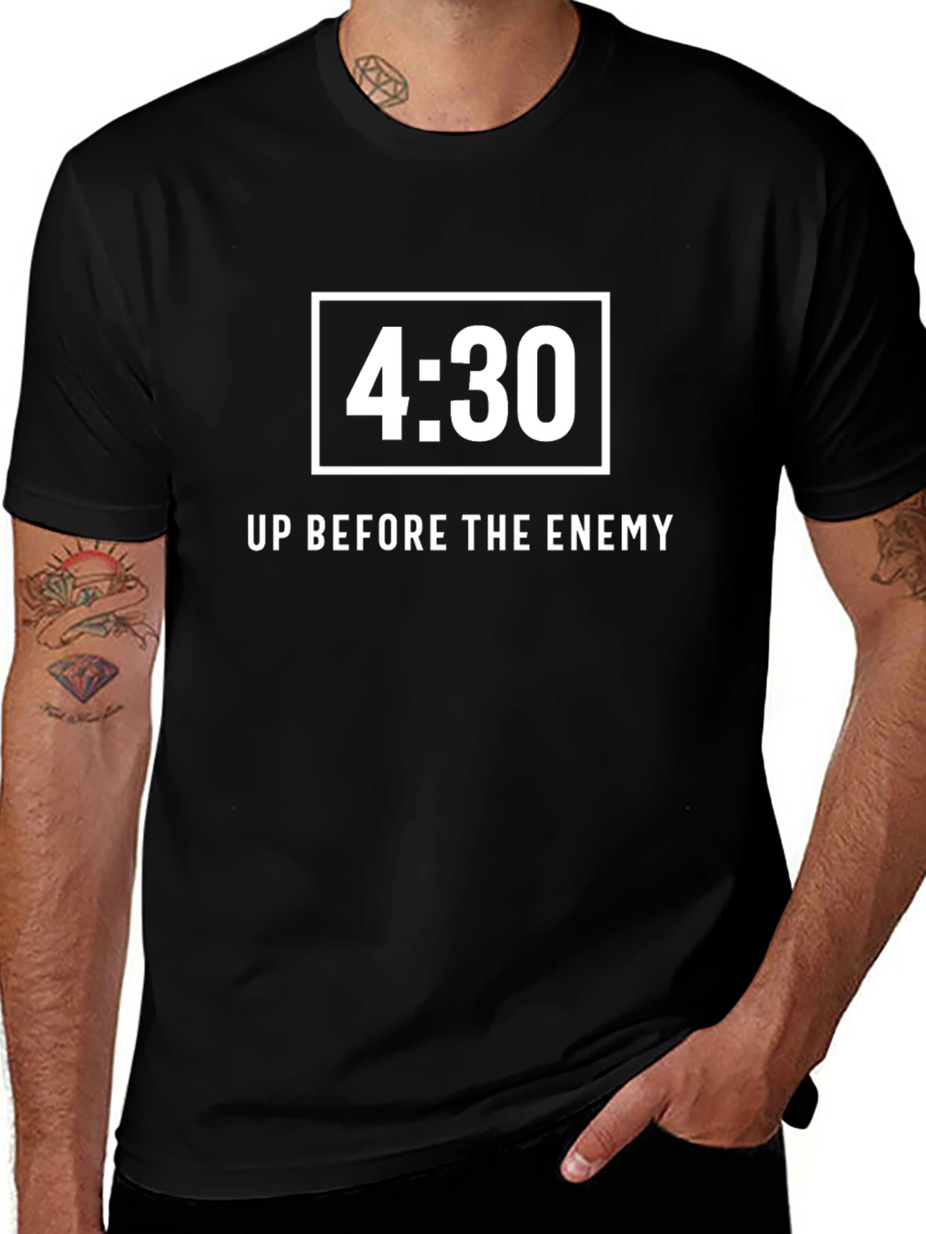4:30 Up Before The Enemy Black T-Shirt